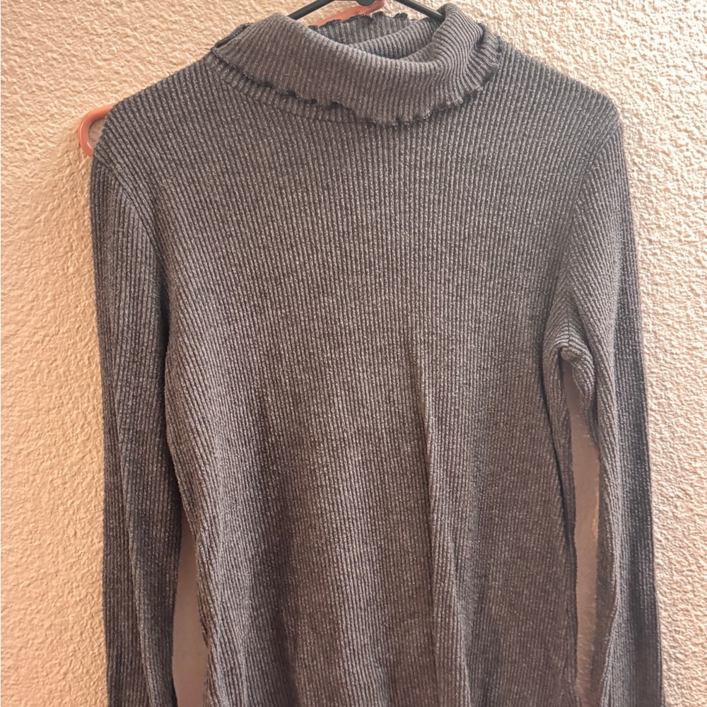 twenty second Charcoal Ribbed Turtleneck Sweater